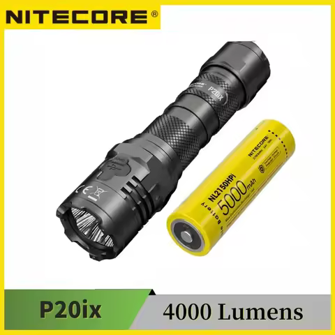 Nitecore P20iX USB-C Rechargeable Tactical Flashlight 4000 Lumens with NL2150HPi 5000mAh Battery Sel