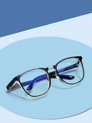 1入組新款防風濺濕護目鏡,時尚方形框架配包圍式設計,男女均可佩戴的抗藍光眼鏡,附加多種配件可選