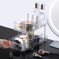 SG Makeup Organiser Pull Out Drawer 2 Tier Table Top Storage Transparent by Thehomeshoppe