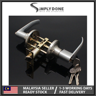SIMPLYDONE Adjustable Latch Tubular Lever Lock Set Tombol Pintu Bilik Rumah Kunci Pintu [1 set]