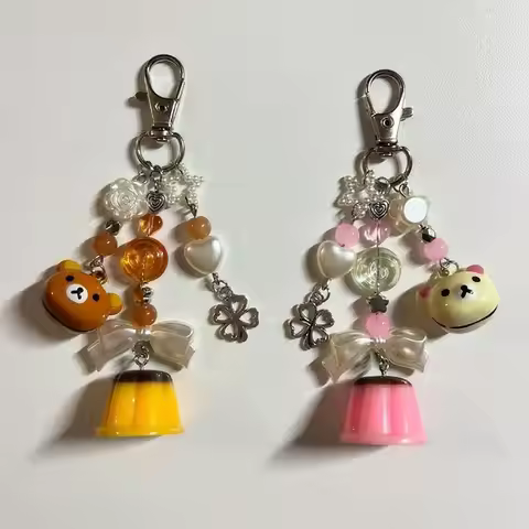 Handmade pudding keychain/mobile phone charm bear jewelry