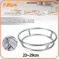 TUREM Cauldron, Bilayer Bold Pot Storage Rack,  Rotundity Stainless Steel Wok Stand Kitchen