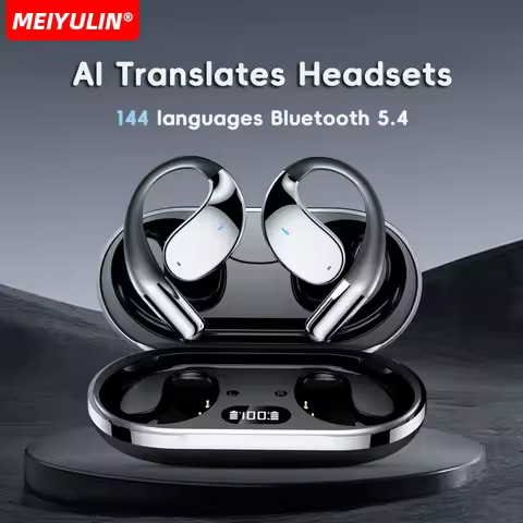 Wireless BT Real-Time Translation Headphones 140 Languages Instant Voice Translator Earbuds Ear Hook