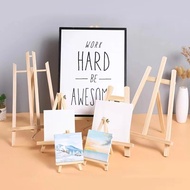 ⓞWooden Mini Blank White Canvas And Easel Cotton Drawing Board Suitable For Gouache,Acrylic Pain u⊹