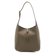 [YSL] LE 5 A 7 Hobo Small Grain Leather Shoulder Bag Strong Moss Green 713938