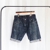 levis W30 深海藍綠青澀日札 男丹寧牛仔短褲 自改古著vintage