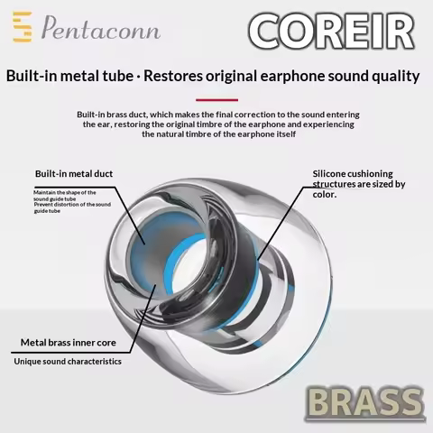Pentaconn brass in ear earbud cover Pentaconn Coreir Brass silicone earphone cover