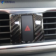 NOBELJIAOO Car Interior Warning Lamp Button Trim Cover Accessories Carbon Fiber Style For Mazda 3 Axela 2013 - 2018 M4O7