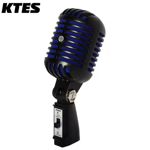KTES 55SH Vintage Dynamic Microphone XLR Cardioid Handheld Retro Metal Vocal Mic for Live Singing Po