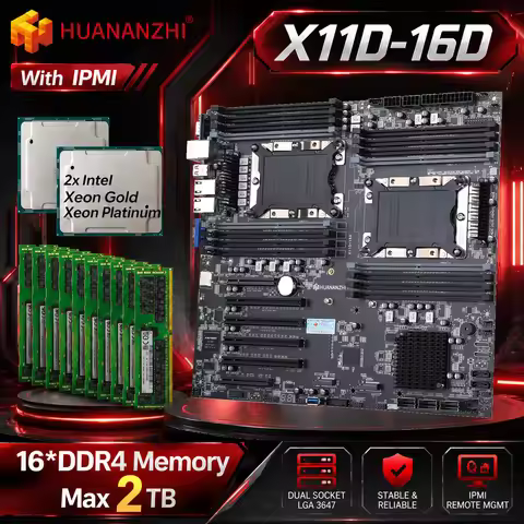 X11D-16D Motherboard With IPMI BMC Dual CPU Server Board Intel Xeon 1st 2nd Gen 16 DDR4 2TB 14 SATA 