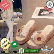 HR13 CREAM WEDGES SANDALS