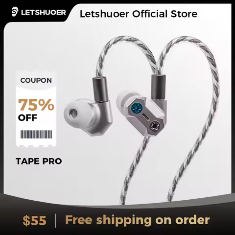 LETSHUOER Tape Pro |Magnetostatic Dynamic hybrid IEM headphones with bass tuning screws and dual pin