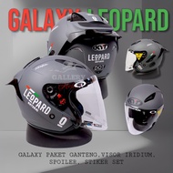 HELM KYT GALAXY FLAT R SOLID GORILA GREY | PAKET GANTENG LEOPARD | HELM KYT HALF FACE