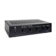 Pyle Compact Mini Home Power Amplifier - 100W Smart Indoor Audio Stereo Receiver w/ RCA, 3 Microphon