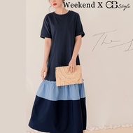 SG LOCAL WEEKEND X OB DESIGN WOMEN CLOTHES A LINE PATCHED COTTON DRESS 2 COLORS S-XXXL SIZE PLUS SIZE