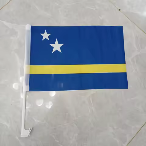Xvggdg Car Flag Banner Size 45X30cm Curacao Caribbean Island Netherlands Kingdom Car Flag