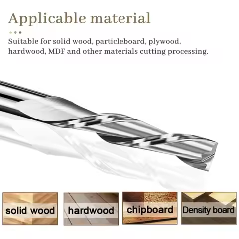 2 Flute Wood End Mill 1/8"(3.175mm) Shank Up Cut CNC Router Bit HRC45 2.0-3.175mm Carbide Spiral Cut