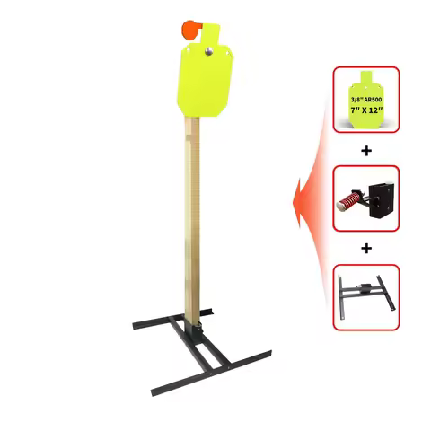 Hostage Reactive Shooting Target - 3/8" Thick with 2x4 Target Stand Base Carbon Steel Support Base T