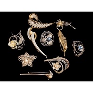 [AKO_04] Japanese Akoya pearl brooch - Classic style flower brooch with pearls