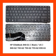 Keyboard HP EliteBook 840-G1 Black US (No round button) English Free Thai-English Stickers