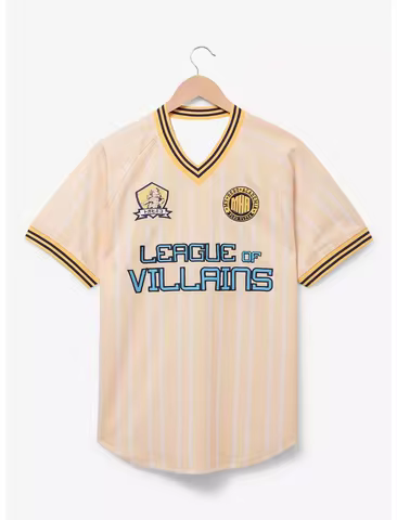 2026 Mens Womens My Hero Academia League of Villains Soccer Jersey, Striped V Neck Clothing for Dail