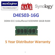 Synology D4ES03-16G 16GB DDR4 ECC Unbuffered SODIMM RAM for compatible Synology NAS DS1825+, DS1525+