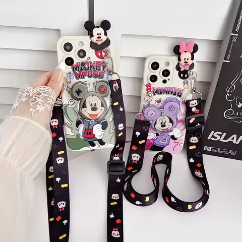 Cartoon Couple Angel Case With Holder Rope For Huawei Nova 11SE Y72 Honor X6A X7A X7B X8A X5 X9B X8B