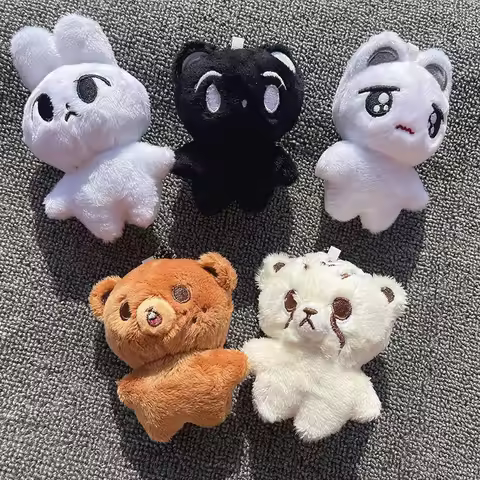 Kpop Cartoon Cheetah Lee Doyoung Mark Same Plush Keyrings Q Styles Mini Gomdo Lee Taeyong Keychains 