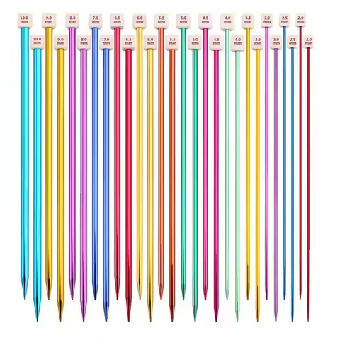 2pcs Aluminum Beaded Single Pointed Needle Colored Aluminum Beaded Sweater Needle Aluminum Sweater N