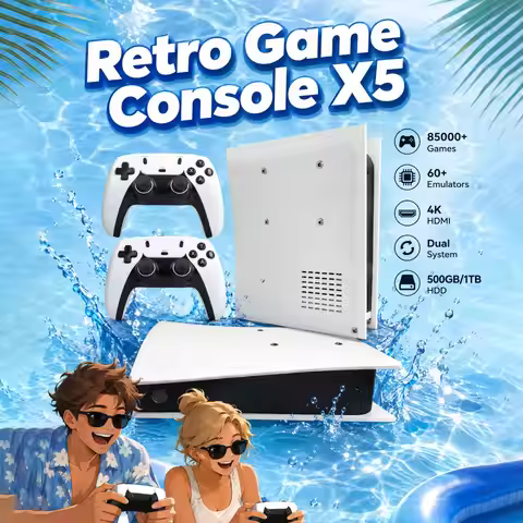 X5 Retro Game Console I3-3110M 500GB/1TB HDD 85000+ Games 60+ Emulators Dual System 4K TV Box PS2 Wi