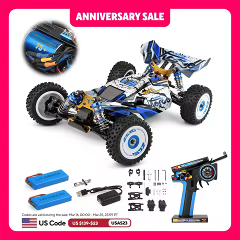 WLtoys 124017(V2) Fast RC Car, 1/12 Brushless RC Car with Independent ESC for Adults, 75km/h, Suitab