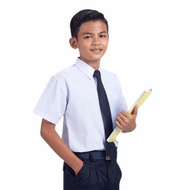 (Best Seller) TEREX 110 – Baju Sekolah Putih Lengan Pendek | Kain Cotton | Kemeja Pelajar Lelaki