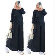 SETELAN WANITA ANET SET TALI SERUT POLOS CRINKLE AIRFLOW PREMIUM