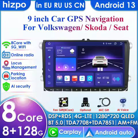2 Din Android 4G Car Radio GPS Navigation for VW Passat B6 Amarok Volkswagen Jetta T5Skoda Octavia 2