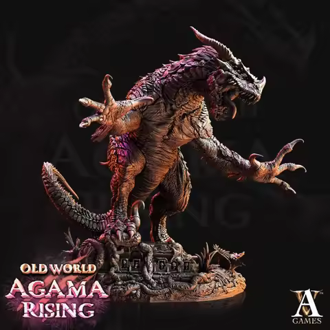 Dnd Miniatures Figures 3d Printing [Big Villain] Rise Of The Lizard Old World DND Miniatures Dinosau