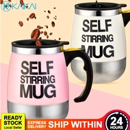 🔥 TIGHT SEALING 🔥 450ml Self Stirring Mug Electric Auto Mixing Stainless Steel Cup Milk Tea Hot Choc