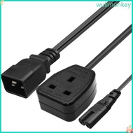 WU C20 to C7 + UK Y Splitter Power Plug Cord Single IEC 320 C20 Male to C7 + UK Female Splitter Exte