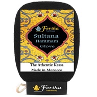 Sultana Moroccan Kessa Glove, Heavy Exfoliating Scrubber Mitt, Medium Rough, Long Lasting Life Use, 
