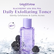 Glad2Glow Blackberry Aha Bha Pha Daily Glycolic Acid Exfoliating Toner Skincare Glowing Brightening 