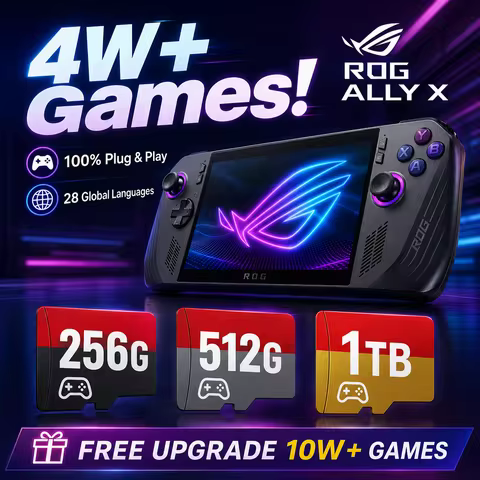 Rog Ally X/Lenovo Legion Go Game Card 1T/512G/256G With 4W+Games 50+Emulators Retrobat＆Playnite for 