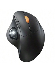 無線黑色軌跡球滑鼠垂直充電人體工學滑鼠相容電腦 Pc Ipad 簡易拇指控制滑鼠