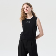 EP เสื้อสเวตเตอร์ ขอบโค้งมนเป็นลอน ผู้หญิง สีดำ | Scallop Sweater | 05024