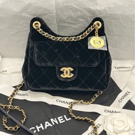 【配件 包裝盒 防塵袋 💕】Chanel 23b 天貓精靈 小號 黑金 絲絨