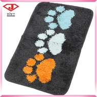 🎃 1 Set Microfiber Absorbent Bath Rug with Anti-Slip Backing and Three Paw Print Designs 15.7X23.6In