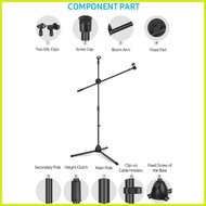 ◵ ☸ ◎ Maono AU-B26 Tripod Boom Microphone Stand with Clip-On Cable Holder