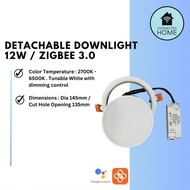 Detachable Smart Downlight 12W Zigbee 3.0 | 2700K-6500K Tunable | Tuya Powered