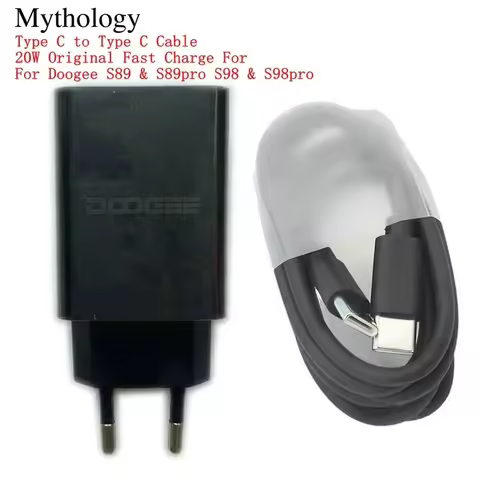 Power Adapter For Doogee S98 Pro S89 Pro S98 S89 Fast Charge Original 20W EU Travel Charger Plug Typ