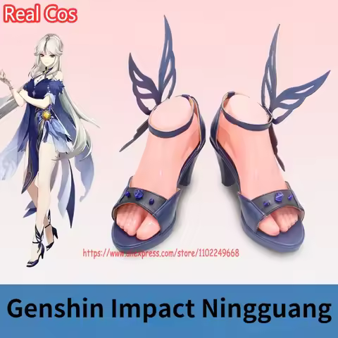 RealCos Genshin Impact Ningguang New Collection Cosplay High Heel Shoes Sandal Halloween Cosplay Cos