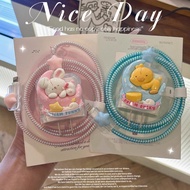 4 in 1/Personality Cute Cartoon DIY 18w/20w Charger Protector Set Charger Case Cable Protector Compa