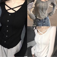 <![CDATA[Chic Fishbone Pattern Long Sleeve T-Shirt for Women]]>